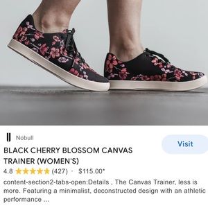 IM NOBULL Cherry Blossom Trainers Unisex Canvas Sneaker Sz 7.5